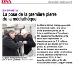 DNA 25/01/2019 Cérémonie de la pose de la 1ère pierre à la Médiathèque d'Ensisheim