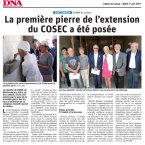  DNA 11/06/2019 Pose de la 1ère pierre au COSEC de Wintzenheim