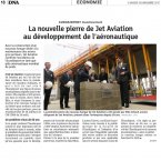 DNA 18/11/2017 POSE DE LA 1èRE PIERRE SUR LE SITE DU NOUVEAU HANGAR DE JET AVIATION A l'Euroaiport