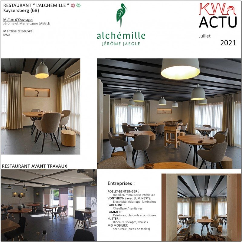 07/2021 - Rénovation du restaurant  L'Alchémille *  à Kaysersberg