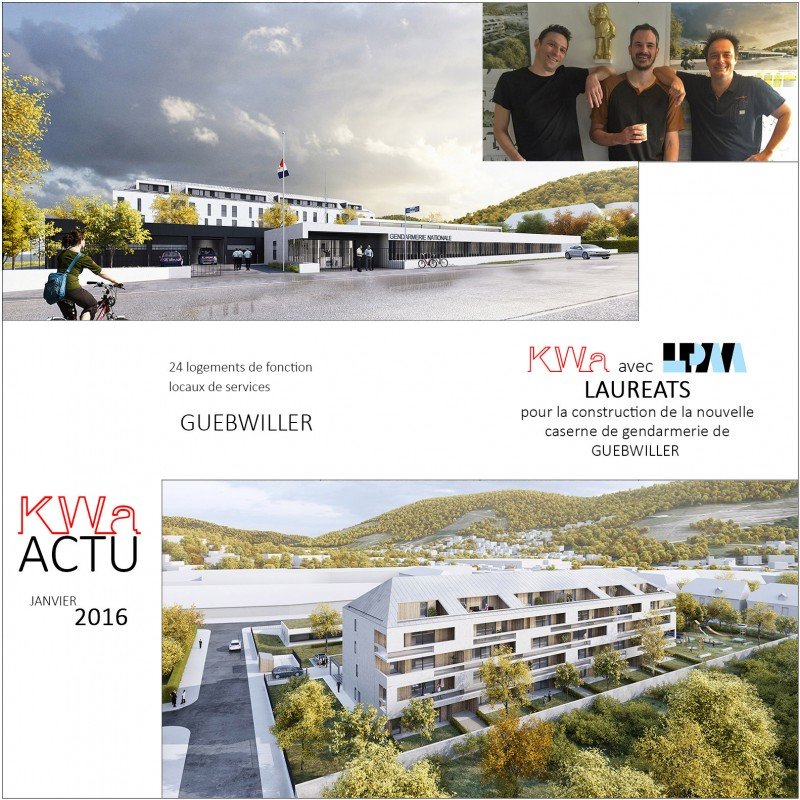 01/2016 - KWA avec LPAA Lauréats pour la construction de la nouvelle caserne de gendarmerie de guebwiller